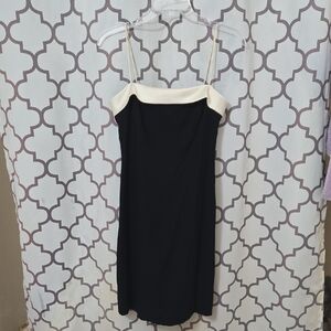 Ann Taylor Strapless Black and Cream Dress
